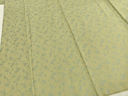 平和屋着物●お召　草花文　正絹　逸品　AABI1401fy