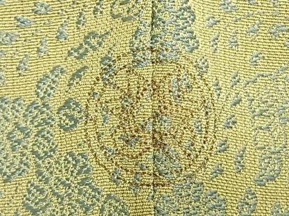 平和屋着物●お召　草花文　正絹　逸品　AABI1401fy