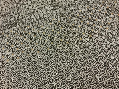 平和屋着物●訪問着　総絞り　花丸文　黒地　金彩　正絹　逸品　AABI1402fy