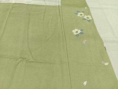 平和屋着物●訪問着　友禅　枝花文　暈し染め　正絹　逸品　AABI1405fy