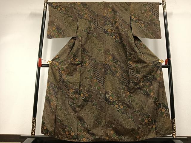 平和屋着物●本場大島紬　染大島　辻が花　正絹　逸品　AABI1408fy