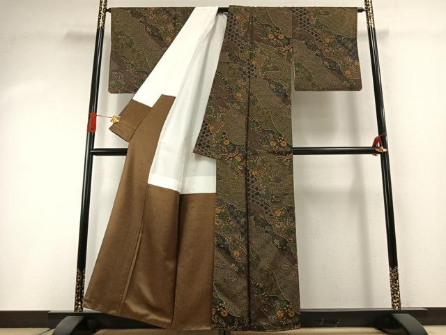 平和屋着物●本場大島紬　染大島　辻が花　正絹　逸品　AABI1408fy