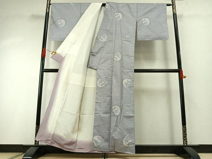 平和屋着物●本場大島紬　カタス9マルキ　草花文　正絹　逸品　AABI1410fy
