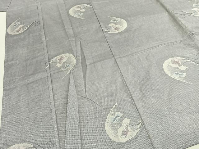 平和屋着物●本場大島紬　カタス9マルキ　草花文　正絹　逸品　AABI1410fy