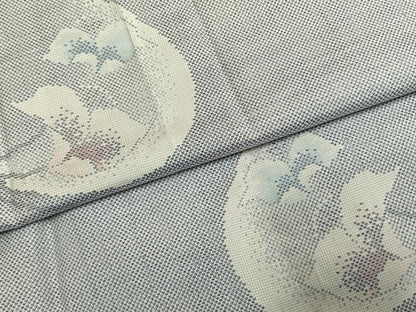 平和屋着物●本場大島紬　カタス9マルキ　草花文　正絹　逸品　AABI1410fy