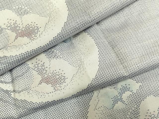 平和屋着物●本場大島紬　カタス9マルキ　草花文　正絹　逸品　AABI1410fy