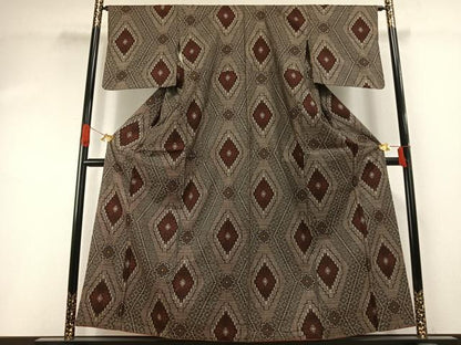 平和屋着物●本場大島紬　龍郷絣　正絹　逸品　AABI1415fy