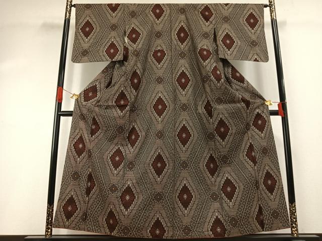 平和屋着物●本場大島紬　龍郷絣　正絹　逸品　AABI1415fy