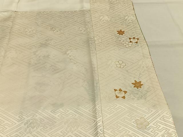 平和屋着物●豪華振袖　駒刺繍　御所車花文　金彩　正絹　逸品　AABI1416fy