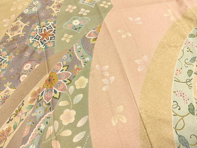 平和屋着物●訪問着　友禅　駒刺繍　吉祥花文　金彩　正絹　逸品　AABI1417fy