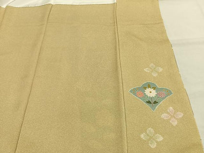 平和屋着物●訪問着　友禅　駒刺繍　吉祥花文　金彩　正絹　逸品　AABI1417fy
