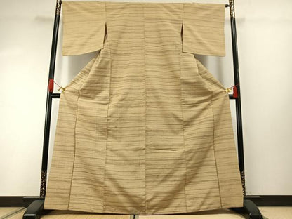 平和屋着物●上質な紬　横縞　正絹　逸品　AABI1420fy