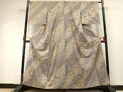 平和屋着物●本場大島紬　染大島　作家物　幾何学文様　正絹　逸品　AABI1429fy