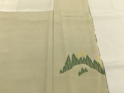 平和屋着物●豪華色留袖　友禅　作家物　松竹梅　風景文　暈し染め　正絹　逸品　AABI1430fy
