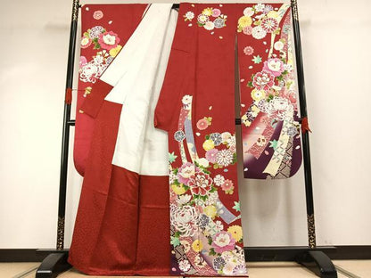平和屋着物●豪華振袖　草花文　暈し染め　正絹　逸品　AABI1432fy