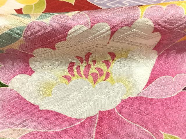 平和屋着物●豪華振袖　草花文　暈し染め　正絹　逸品　AABI1432fy