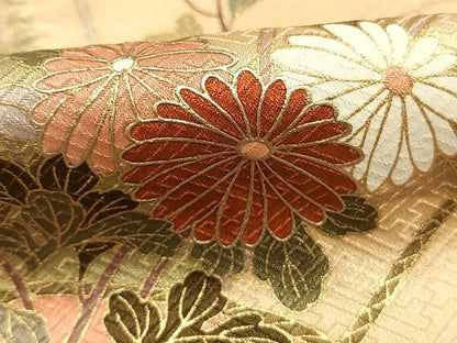 平和屋着物●訪問着　絞り　草花文　金彩　まるやま扱い　正絹　逸品　AABI1434fy