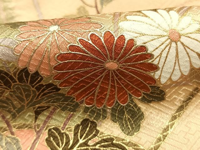 平和屋着物●訪問着　絞り　草花文　金彩　まるやま扱い　正絹　逸品　AABI1434fy