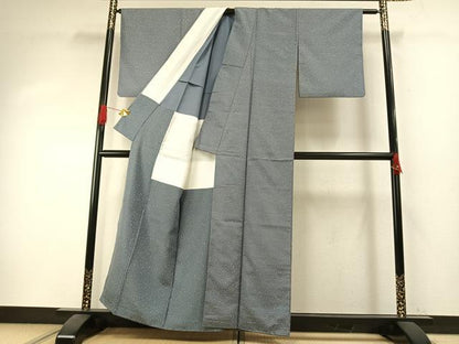 平和屋着物●石川県指定無形文化財　牛首紬　白山工房　手織り　霞文　正絹　逸品　AABI1435fy
