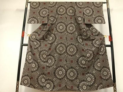 平和屋着物●本場大島紬　龍郷絣　正絹　逸品　AABI1436fy