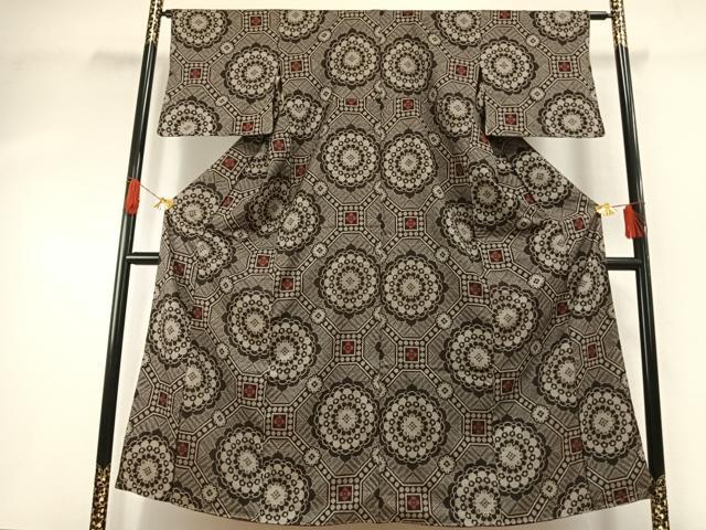 平和屋着物●本場大島紬　龍郷絣　正絹　逸品　AABI1436fy