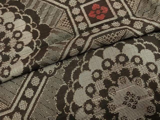 平和屋着物●本場大島紬　龍郷絣　正絹　逸品　AABI1436fy