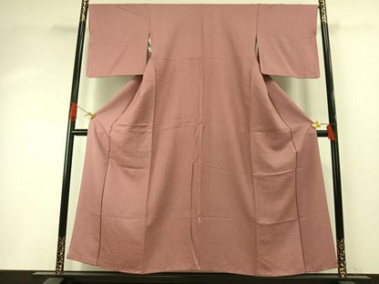 平和屋着物●上質な色無地　石竹色　正絹　逸品　AABI1437fy