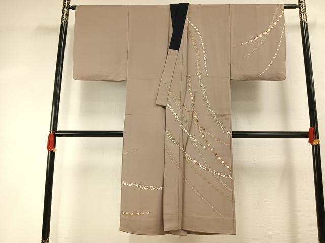 平和屋着物●男性　長襦袢　無双仕立て　友禅　刺繍　草花文　金糸　金彩　正絹　逸品　AABI1438fy