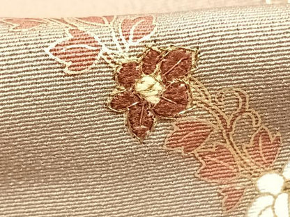 平和屋着物●男性　長襦袢　無双仕立て　友禅　刺繍　草花文　金糸　金彩　正絹　逸品　AABI1438fy