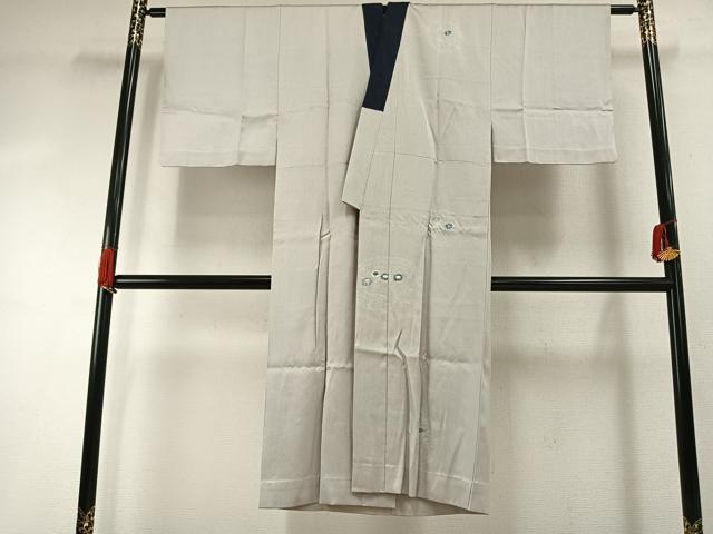 平和屋着物●男性　長襦袢　無双仕立て　刺繍　草花文　正絹　逸品　AABI1439fy
