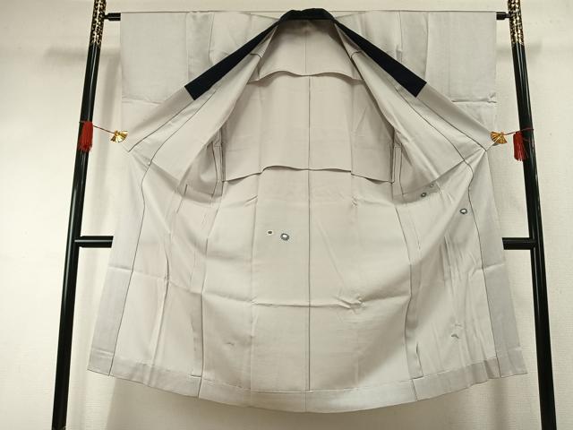 平和屋着物●男性　長襦袢　無双仕立て　刺繍　草花文　正絹　逸品　AABI1439fy