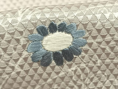平和屋着物●男性　長襦袢　無双仕立て　刺繍　草花文　正絹　逸品　AABI1439fy
