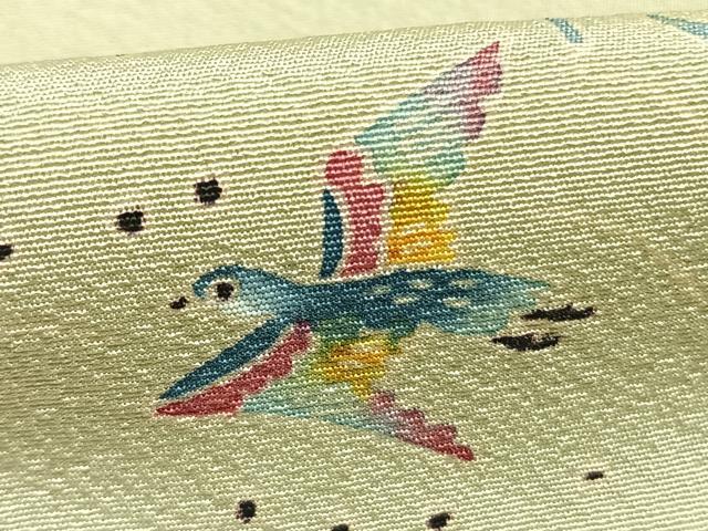 平和屋着物●本加賀友禅作家　浅野冨治男　訪問着　貝桶花鳥文　暈し染め　正絹　逸品　AABI1444fy