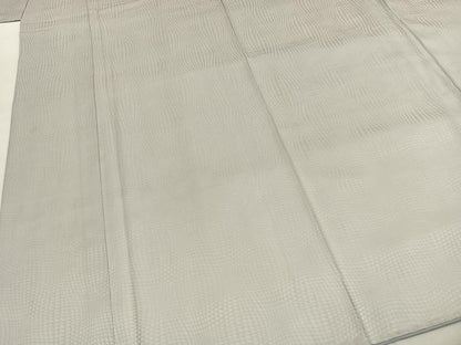 平和屋着物●洗える最高級着物　＜英＞はなぶさ謹製　色無地　網目地紋　灰黄緑色　洗える着物　AABI1445fy