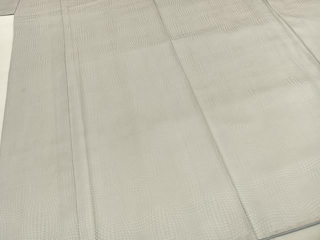 平和屋着物●洗える最高級着物　＜英＞はなぶさ謹製　色無地　網目地紋　灰黄緑色　洗える着物　AABI1445fy