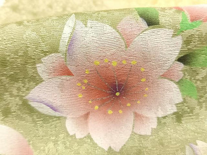 平和屋着物●豪華振袖　舞花文　暈し染め　正絹　逸品　AABI1448fy