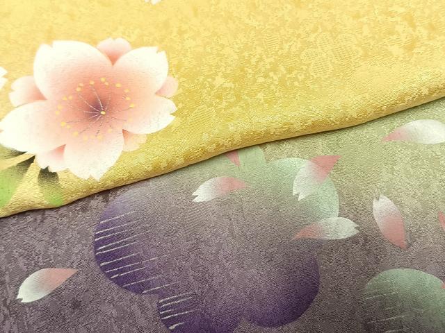 平和屋着物●豪華振袖　舞花文　暈し染め　正絹　逸品　AABI1448fy