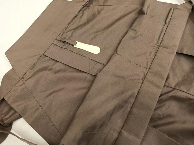 平和屋着物●男性　野袴　銀煤竹色　正絹　逸品　AABI1455fy