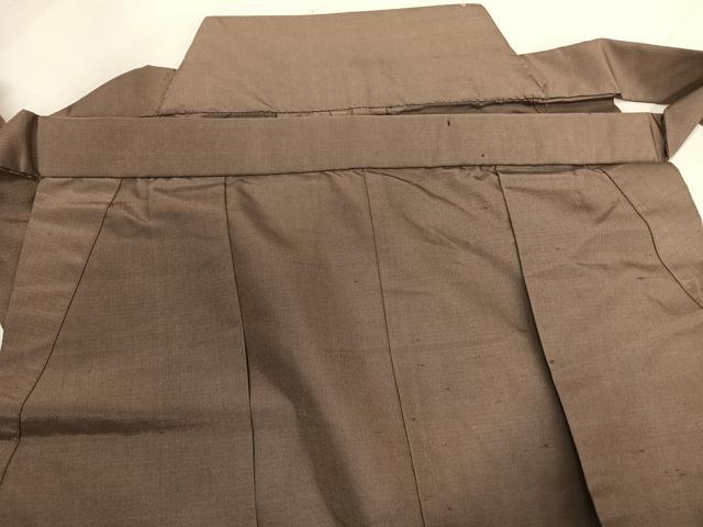 平和屋着物●男性　野袴　銀煤竹色　正絹　逸品　AABI1455fy