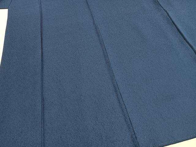平和屋着物●上質な色無地　紺色　正絹　逸品　未使用　AABI1457fy