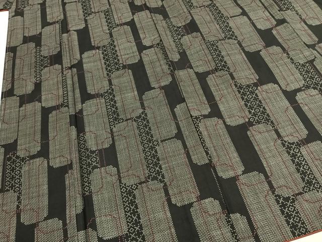 平和屋着物●本場大島紬　一元絣　短冊重ね文　正絹　逸品　未使用　AABI1459fy