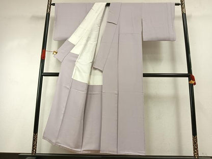 平和屋着物●上質な色無地　鴇鼠色　正絹　逸品　AABI1460fy
