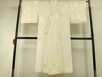 平和屋着物●長襦袢　無双仕立て　中国三大刺繍　汕頭刺繍　スワトウ刺繍　草花地紋　暈し染め　正絹　逸品　未使用　AABI1467fy