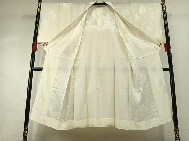平和屋着物●長襦袢　無双仕立て　中国三大刺繍　汕頭刺繍　スワトウ刺繍　草花地紋　暈し染め　正絹　逸品　未使用　AABI1467fy