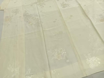 平和屋着物●長襦袢　無双仕立て　中国三大刺繍　汕頭刺繍　スワトウ刺繍　草花地紋　暈し染め　正絹　逸品　未使用　AABI1467fy
