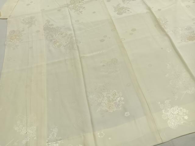 平和屋着物●長襦袢　無双仕立て　中国三大刺繍　汕頭刺繍　スワトウ刺繍　草花地紋　暈し染め　正絹　逸品　未使用　AABI1467fy