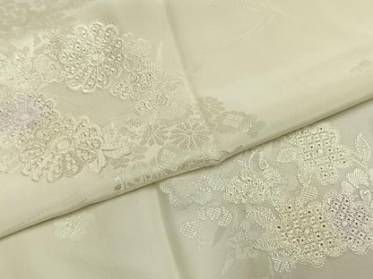 平和屋着物●長襦袢　無双仕立て　中国三大刺繍　汕頭刺繍　スワトウ刺繍　草花地紋　暈し染め　正絹　逸品　未使用　AABI1467fy