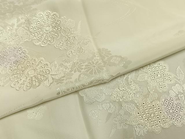 平和屋着物●長襦袢　無双仕立て　中国三大刺繍　汕頭刺繍　スワトウ刺繍　草花地紋　暈し染め　正絹　逸品　未使用　AABI1467fy