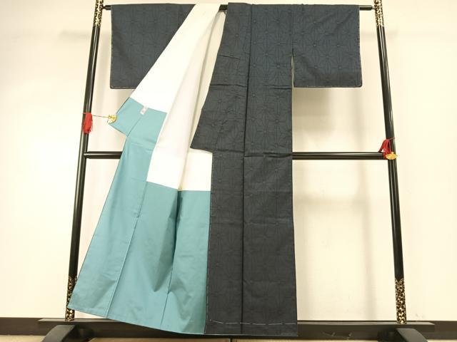 平和屋着物●本場大島紬　一元7マルキ　麻の葉文様　正絹　逸品　未使用　AABI1470fy