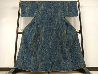 平和屋着物●洗える最高級着物　＜英＞はなぶさ謹製　小紋　幾何学文様　洗える着物　AABI1472fy